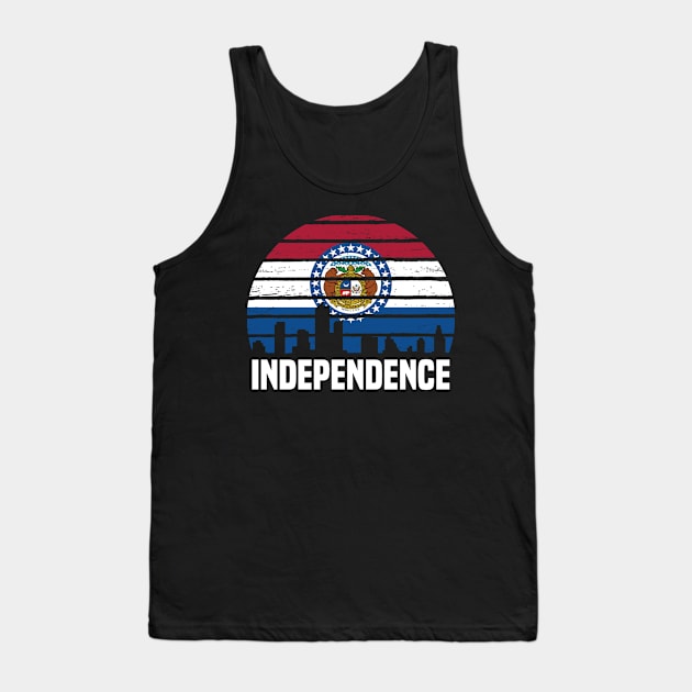 Independence Missouri MO Group City Silhouette Flag Tank Top by jkshirts